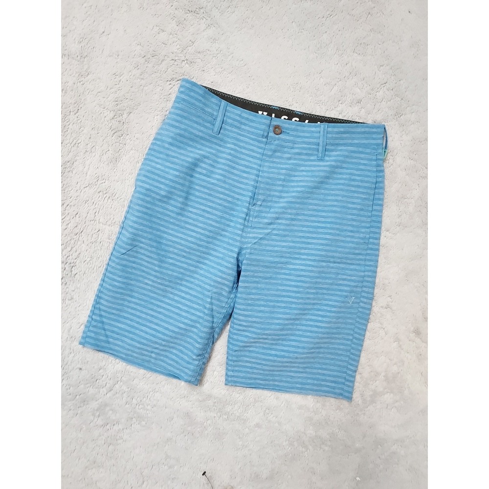 Vissla Shorts Mens Size 30 Hybrid Striped Boardwalk Walkshorts Blue Surf Swim